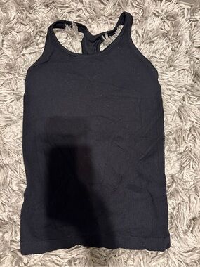 Ribbed Workout Tank Top - Black